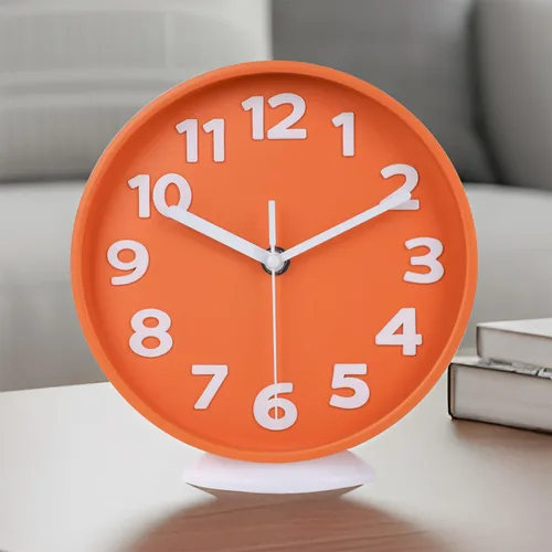 Miniatura 10 de JENLYSTIME Reloj moderno de 12 pulgadas para interiores y exteriores, esfera redonda brillante y colorida, reloj de pared silencioso de cuarzo que