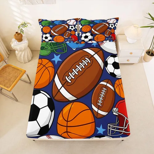 Miniatura 28 de Juego de sábanas para niños, bonito juego de ropa de cama con estampado de llama de dibujos animados y alpaca, sábana bajera ajustable para niños