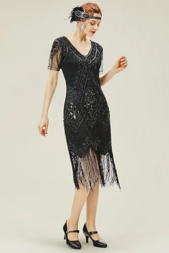 Miniatura 3 de BABEYOND 1920s Art Deco Fringed Sequin Dress Roaring 20s Flapper Fancy Dress Gatsby Costume Dress