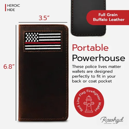 Miniatura 3 de RAW HYD Carteras de línea de servicio, Línea Roja Larga, Línea Roja Larga Bifold