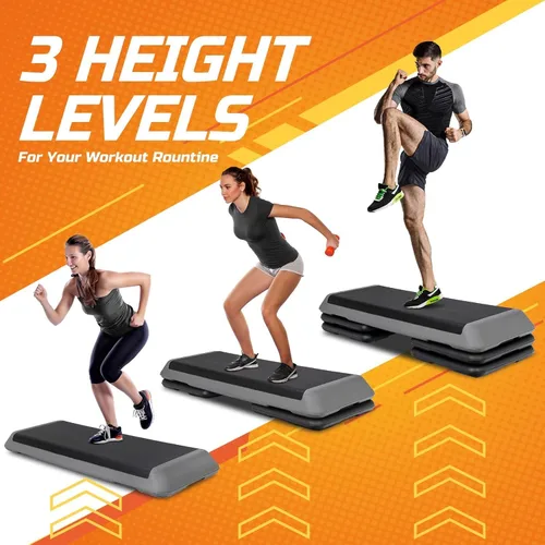 Miniatura 3 de ZENY Plataforma de Paso Aeróbico de 43 Pulgadas, Paso de Fitness Ajustable con 4 Elevador Apilables, Paso de Entrenamiento Aeróbico para Gimnasio