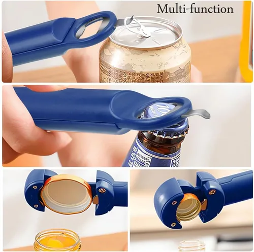 Miniatura 4 de Abridor de botellas para manos débiles, manos artríticas, personas mayores, baja resistencia y niños con abridor de cerveza azul
