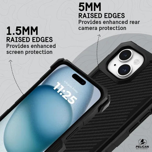 Miniatura 5 de Pelican Shield Series - Funda para iPhone 13/14 de 6.1 pulgadas [compatible con MagSafe] [protección contra caídas de grado militar de 21 pies]