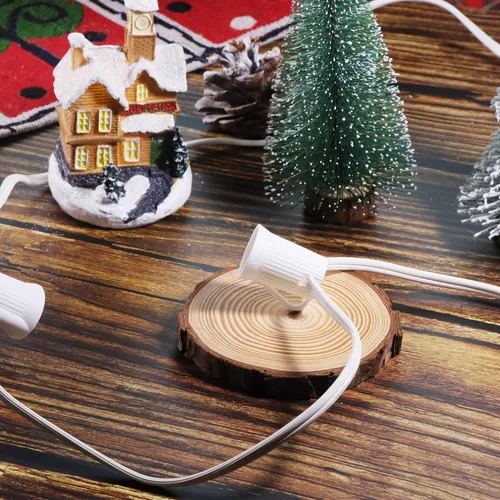 Miniatura 5 de Cadena de luces de Navidad C9 de 25 pies, enchufes de luz E17 con separación de 12 pulgadas, juego de cadena de luces C9 blanco para decoración