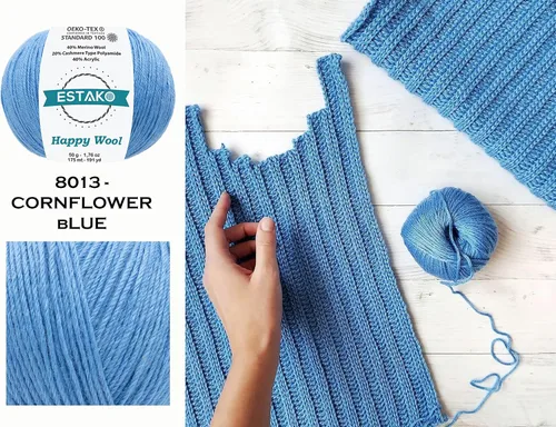 Miniatura 6 de Estako Happy Wool (paquete de 2 madejas) 40% lana merino 20% cachemira tipo poliamida 40% acrílico peso fingering hilo suave para tejer y crochet