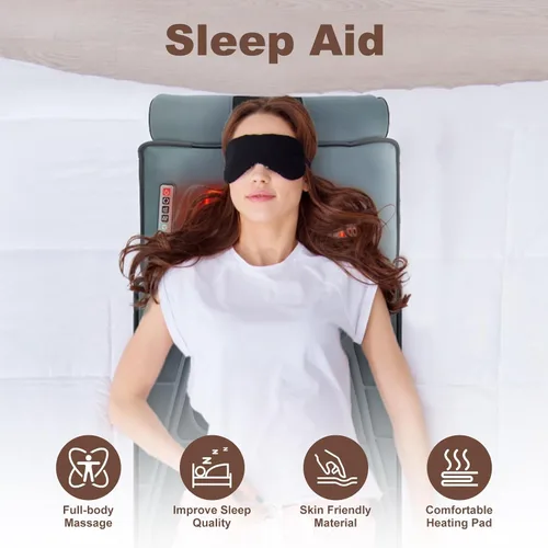 Miniatura 6 de Alfombrilla de masaje de cuerpo completo con calor y almohada masajeadora de espalda Shiatsu movible y masajeador de pies, almohadilla de colchón