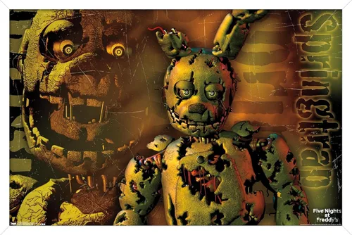 Miniatura 14 de Trends International Five Nights at Freddy's - Póster de pared Springtrap, 14.725 x 22.375 pulgadas, versión con marco de madera tipo granero