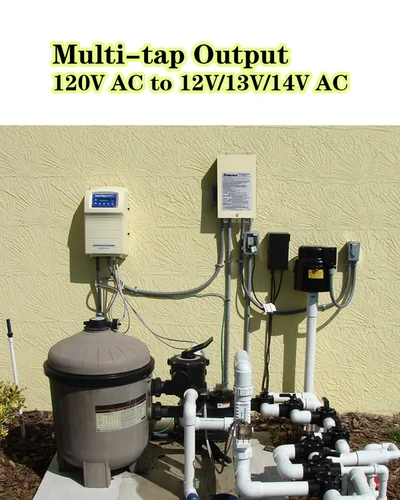 Miniatura 6 de Transformador de luz de piscina de 100 W - Convierte 120 V CA a 12 V/13 V/14 V CA - Transformador de bajo voltaje multigrifo - Certificado UL