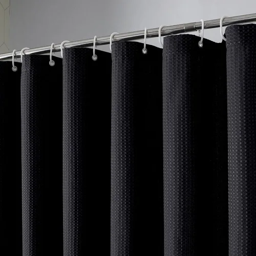 Miniatura 17 de OVZME Juego de cortina de ducha de tela para cabina - 36x72, tejido de gofre 230GSM, cortinas de ducha pequeñas para cabina estrecha, cortina