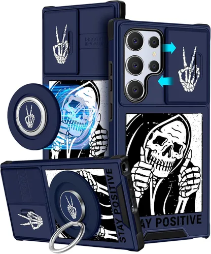 Miniatura 55 de Funermei Funda para teléfono Samsung Galaxy A15 5G - [2 en 1] Funda para teléfono de mujeres lindas chicas, diseño femenino de mariposa negra
