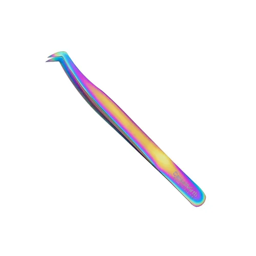Miniatura 7 de Pinzas de extensión de pestañas de calidad suiza, volumen ruso, titanio, multicolor, J1 (Dolphin)