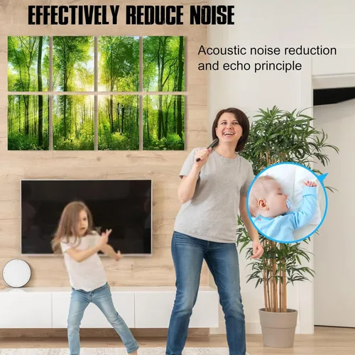 Miniatura 5 de YPY Paneles acústicos para paredes: 8 unidades de 48 x 32 pulgadas, paneles acústicos decorativos para amortiguar el sonido, tratamiento absorbente