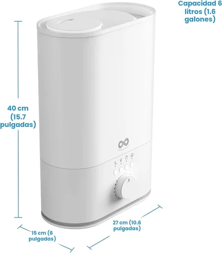 Miniatura 8 de Everlasting Comfort Humidificador de 6L para Habitación Grande, Salida de Niebla Alta 50+ HR de Funcionamiento Humidificadores Ultrasónicos