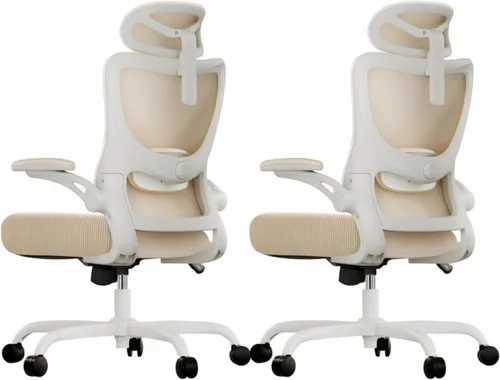 Miniatura 25 de Marsail - Silla ergonómica de oficina - Silla de escritorio con respaldo alto de malla y soporte lumbar ajustable, silla giratoria con ruedas