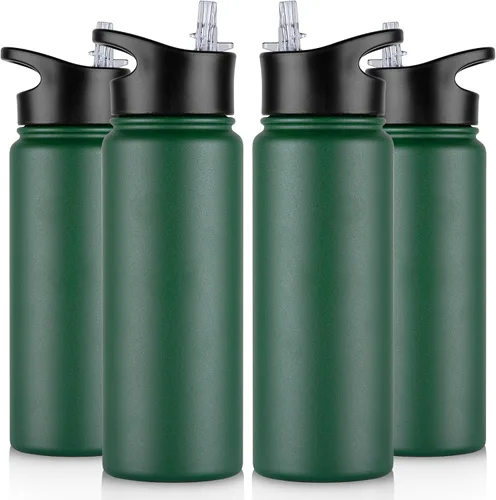 Miniatura 51 de Botella de agua aislada de 64 onzas con tapas de pajita y boquilla, jarra de agua de acero inoxidable de medio galón con mango de paracord, vacío