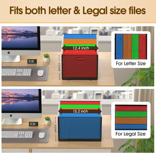 Miniatura 2 de Caja Organizadora de Archivos Colgante MaxGear, Caja de Almacenamiento de Carpetas de Archivos de Malla Metálica Negra para Tamaño Carta/Oficio
