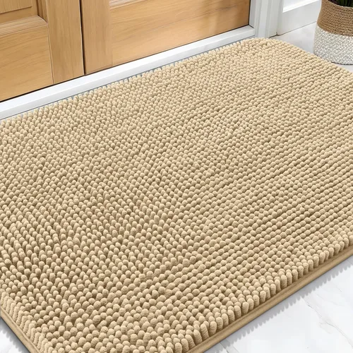OLANLY - Tapete para puerta de perro y patas sucias, absorbe la humedad y la suciedad, antideslizante, lavable, de felpilla de secado rápido, para
