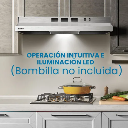 Miniatura 8 de Comfee CVU30W2AST Campana extractora de 30 pulgadas con conducto/sin conducto, campana de ventilación duradera de acero inoxidable para debajo