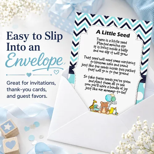 Miniatura 7 de CHOOBLY Recuerdos de baby shower de niño para invitados 20 paquetes de semillas de flores silvestres Prellenados Mezcla de semillas de ramo