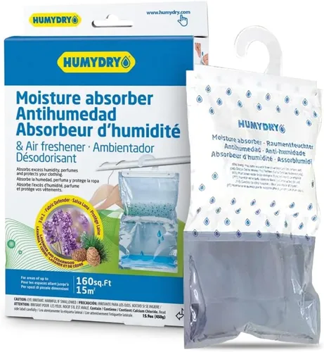 Miniatura 8 de HUMYDRY Bolsas absorbentes de humedad colgantes, 12 unidades de lavanda y cedro de 15.9 onzas, hasta 200 pies cuadrados, combate la humedad