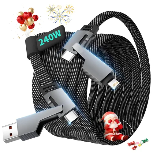 Miniatura 13 de Cable USB C múltiple [2 unidades, 4 pies], cable de carga 3 en 1 para múltiples dispositivos, cables de carga trenzados, cable de carga de teléfono