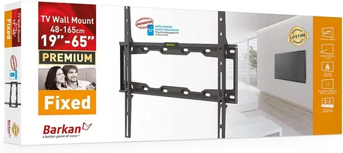 Miniatura 6 de Barkan Soporte de pared para TV, fijo de 19 a 65 pulgadas, soporte de pantalla plana/curva, soporta hasta 110 libras, bloqueo automático patentado