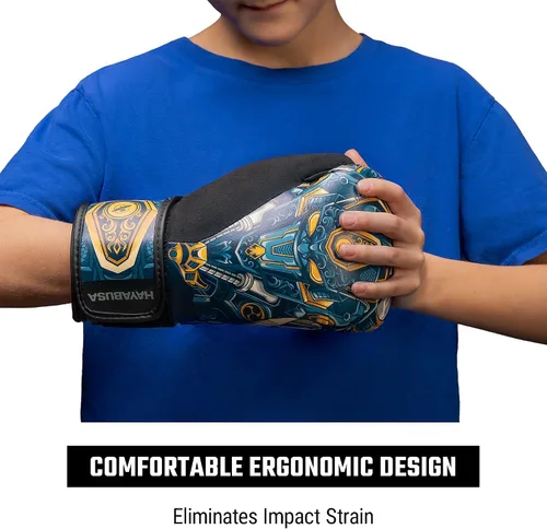 Miniatura 5 de Hayabusa Guantes de boxeo épicos para niños y niñas S4 Azul (Machine Blue)