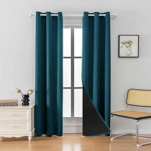 Miniatura 19 de Anytime Juego de 2 paneles de cortinas 100% opacas, con aislamiento térmico para dormitorio, paneles de sombreado completo