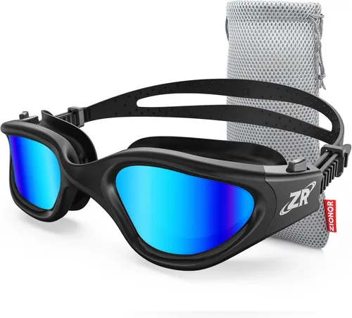 ZIONOR G1 - Gafas de natación polarizadas unisex para mujeres adultas, antiniebla, 100% anti UV, gafas de buceo B0 (polarizado + azul espejo