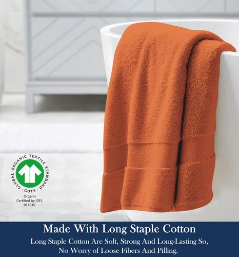 Miniatura 3 de Toalla de baño de felpa de algodón orgánico de lujo Certificado GOTS y OEKO-TEX Toallas de calidad hotelera premium Tecnología Feather Touch