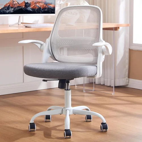 Miniatura 9 de amseatec Silla de oficina ergonómica de malla, brazos abatibles, altura ajustable, respaldo de malla transpirable y asiento de cojín grueso, silla