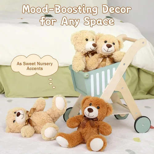 Miniatura 5 de MorisMos 10 Osos de Peluche a Granel para Baby Shower, Osos de Peluche Lindos de 14 Pulgadas Animales de Peluche de Felpa, Pequeños Osos de Peluche