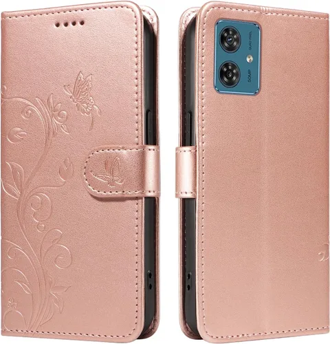 Miniatura 166 de Funda para Motorola Moto E22/E22i, piel sintética, con tarjetero y correa para la muñeca, a prueba de golpes, funda magnética para Motorola Moto Rojo