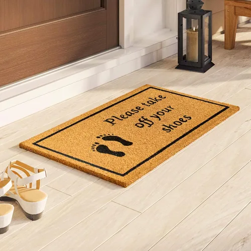 Miniatura 41 de LuxUrux Alfombra de Fibra de Coco de Bienvenida - Respaldo Extra Resistente, 17'' x 30'' Alfombra Natural para Puerta - Fácil de Limpiar, Hermoso