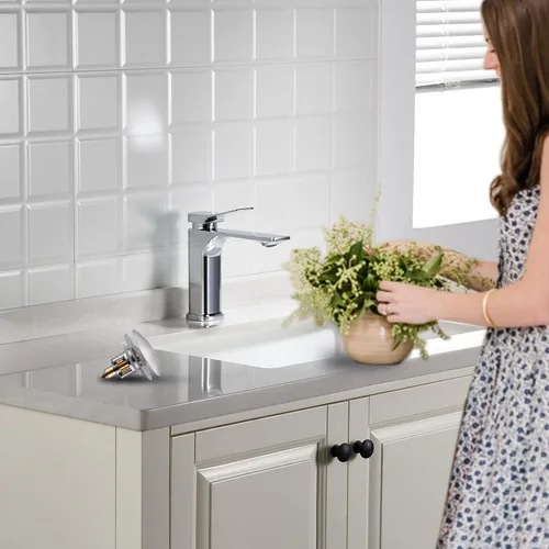 Miniatura 7 de Tapón de Drenaje para Lavabo de Baño, Colador Tapón de Drenaje Emergente 2 en 1 para Orificios de Drenaje de Lavabo de 1.06"-1.65", Tapón de Lavabo