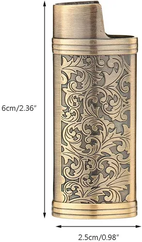 Miniatura 5 de Ambrogio.L Funda para encendedor Mini BIC J5, bronce + plateado + dorado (3 piezas)