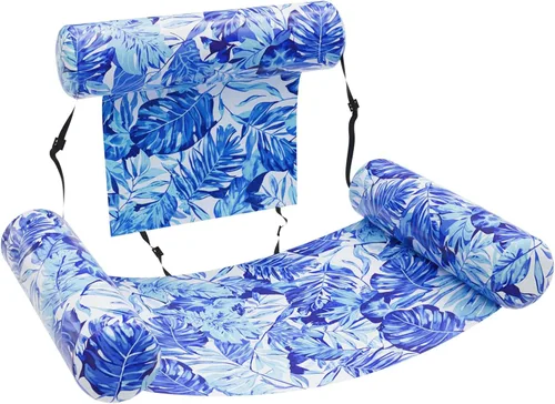 Flotador inflable de piscina para adultos – Silla flotante resistente y fideos de piscina para verano, playa, lago y fiestas en la piscina – Cómodo