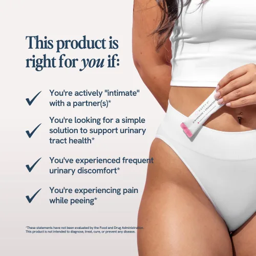 Miniatura 2 de Happy V Paquetes de D-Mannose + Cranberry Stick Suplemento de apoyo del tracto urinario formulado por Dr. Suplementos de manosa D para mujeres