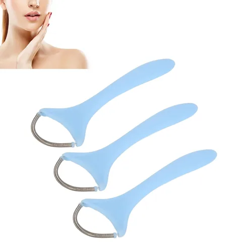 Miniatura 3 de Depiladora de roscado, 3 unidades, removedor de pelo de resorte para mujer, mango largo, acero inoxidable, suave resorte, bobina, depiladora