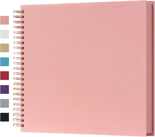 Miniatura 8 de potricher Álbum de scrapbook DIY de 10 x 10 pulgadas, 80 páginas de papel kraft grueso negro en blanco, libro de recuerdos para bodas y aniversarios