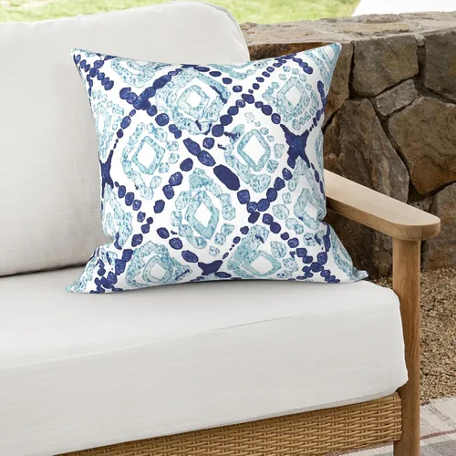 Miniatura 5 de Juego de 2 almohadas para exteriores de 16 x 16 pulgadas, repelentes al agua con interiores, para muebles de patio, hogar, jardín, geometría bohemia