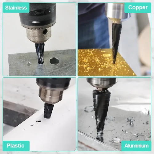 Miniatura 4 de Broca escalonada de cobalto – Broca de 1/4"-3/4" con cuatro espirales de cobalto M35 con Unibit listo para impacto para acero inoxidable, metal