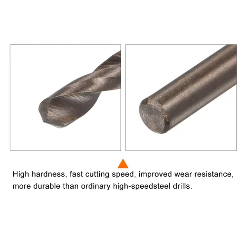 Miniatura 4 de HARFINGTON 12 brocas de cobalto, 0.083 in M35 de acero de alta velocidad métricas de vástago recto, brocas Jobber para metal duro, acero inoxidable