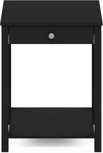 Miniatura 7 de Furinno Classic - Mesa auxiliar con cajón, paquete de 1 unidad, americano