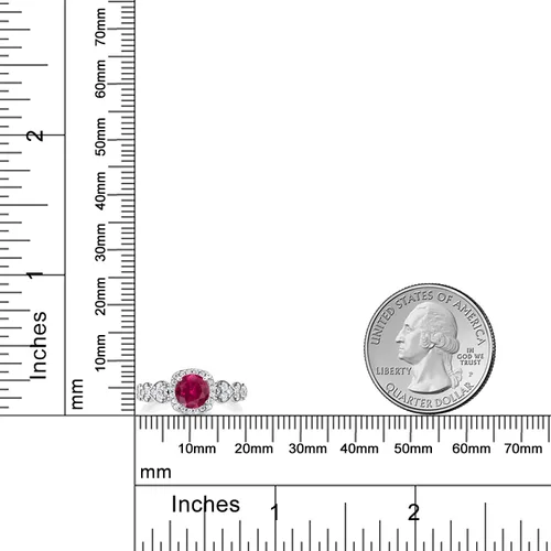Miniatura 87 de Gem Stone King Anillo de compromiso de aniversario y piedra natal de corte redondo de 0.236 in para mujer, plata de ley 925, anillo de promesa