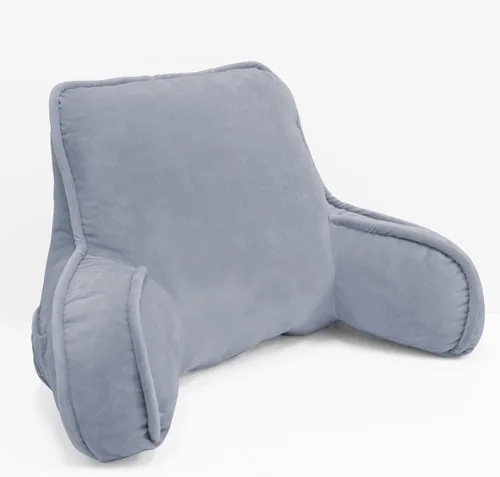 Miniatura 28 de Almohada aterciopelada súper suave para respaldo de lectura, brazos y bolsillos, de 18 pulgadas de alto para sentarse en la cama, sofá, cojín