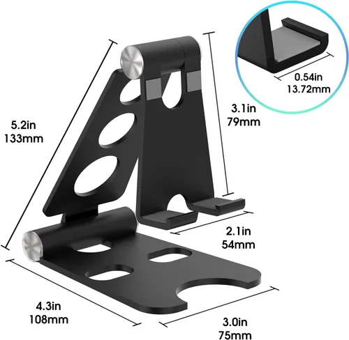 Miniatura 4 de Kado Soporte de tableta de aleación de aluminio para monitor portátil, soporte plegable para iPad ajustable, accesorios de escritorio de oficina