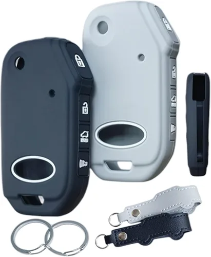 2 fundas plegables de silicona para llavero remoto para Kia Soul Forte Seltos Sportage Sorento Cerato Telluride K5 2022 2023 con 4 botones