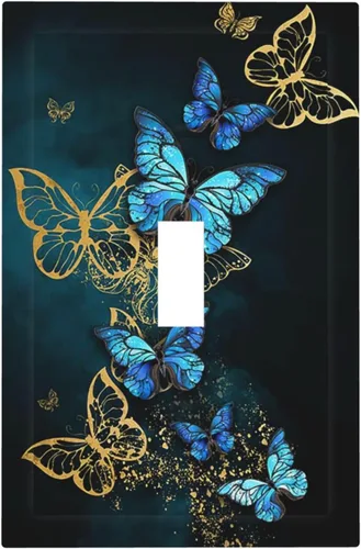 Miniatura 22 de Placa de cubierta de tomacorriente con diseño de mariposa, placas decorativas de pared, 1 gang, cubiertas de enchufes eléctricos, placa frontal Arte