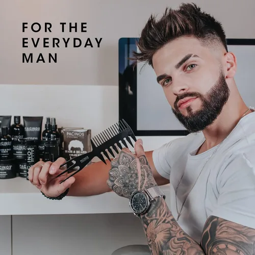 Miniatura 7 de Pacinos Kit de color para cabello y barba (marrón oscuro) - Color de cabello para hombres, elimina las canas en 5 minutos, fórmula fácil de aplicar
